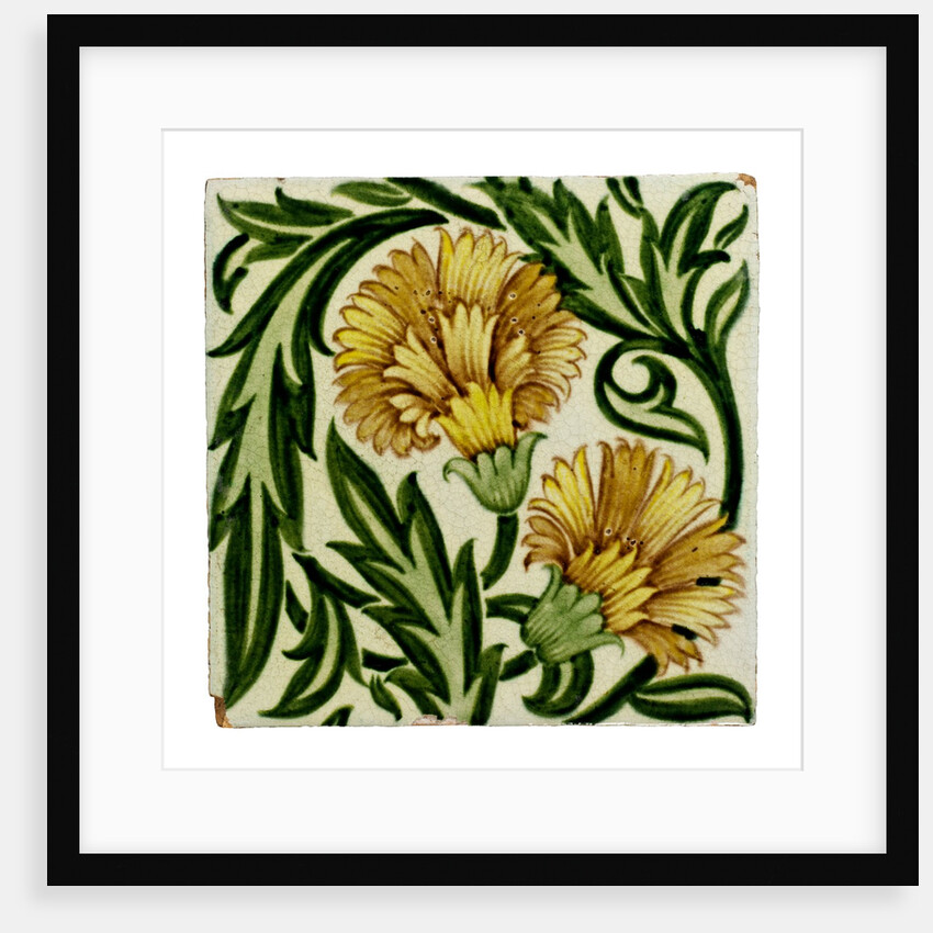 Carnation flowers tile by William De Morgan