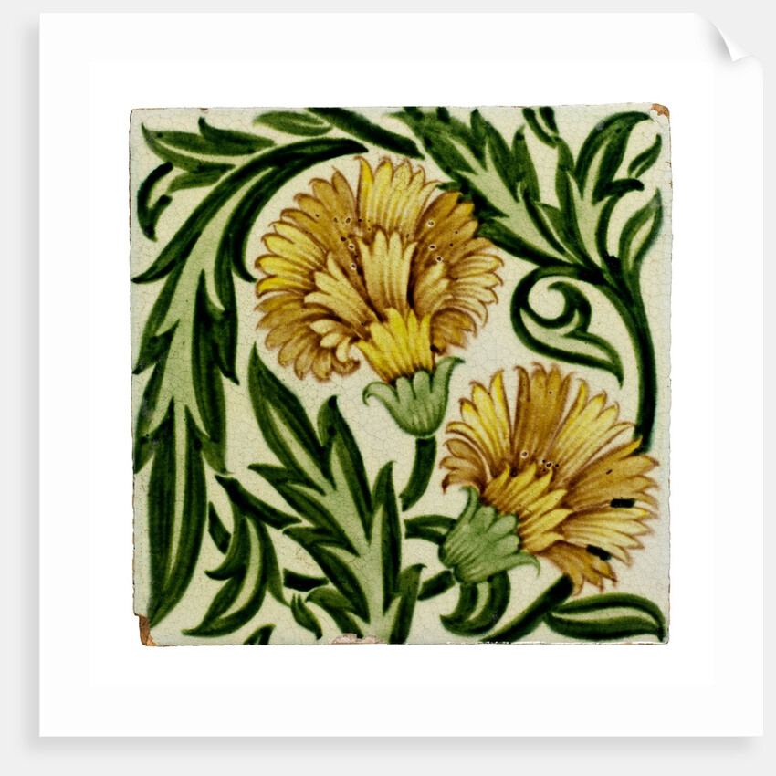 Carnation flowers tile by William De Morgan