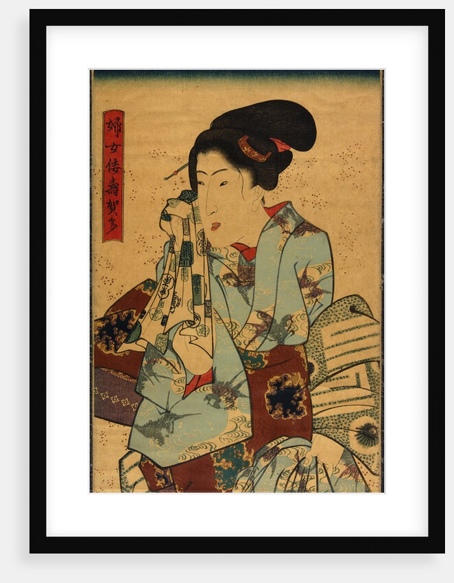 Singing girl after a bath, detail by Utagawa Kunisada I