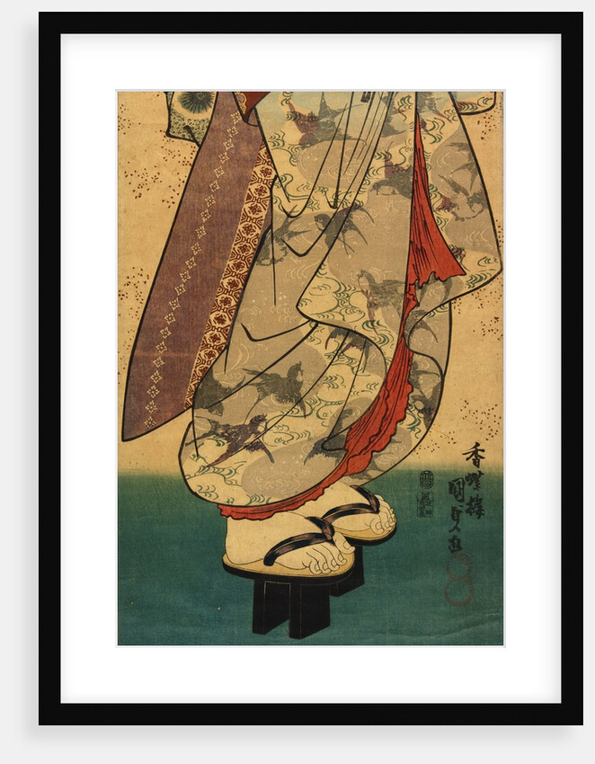 Singing girl after a bath, detail by Utagawa Kunisada I