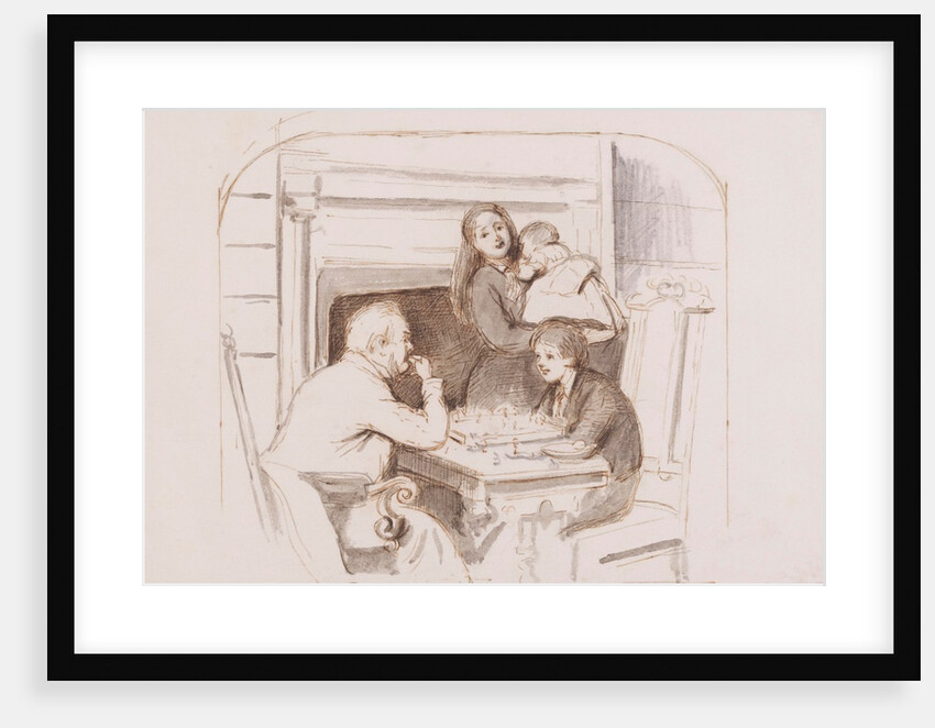 Sketch for the painting Chess Players by Joseph Clark