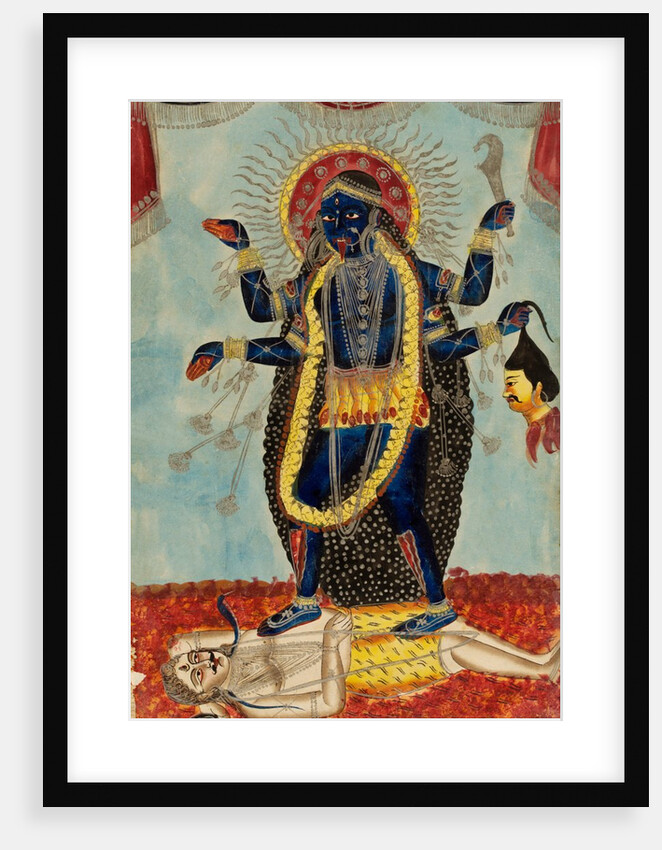 Kali dancing on Shiva by Unknown