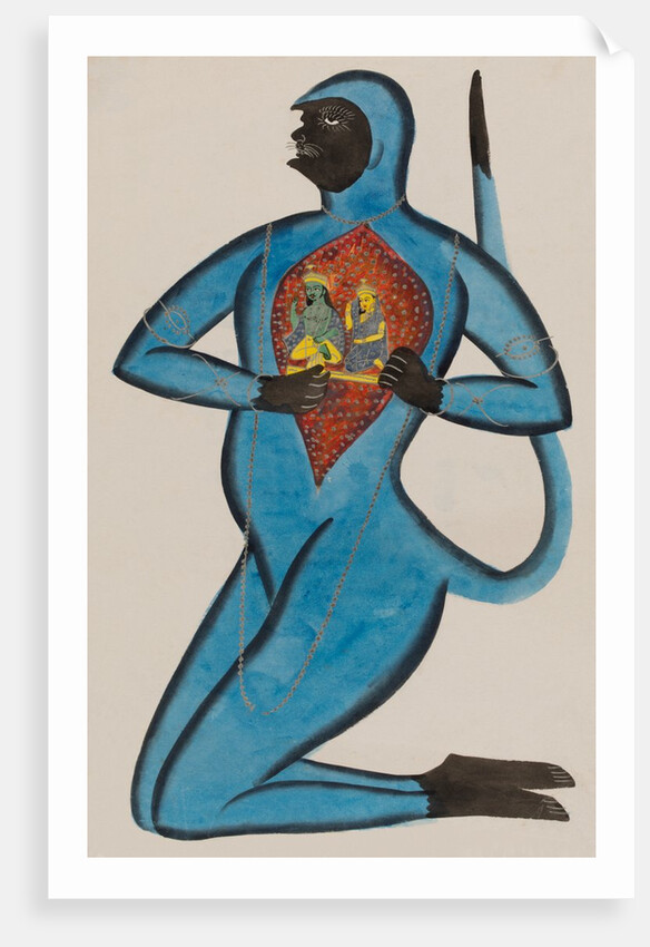 Hanuman revealing Rama and Sita enshrined in his heart by Unknown