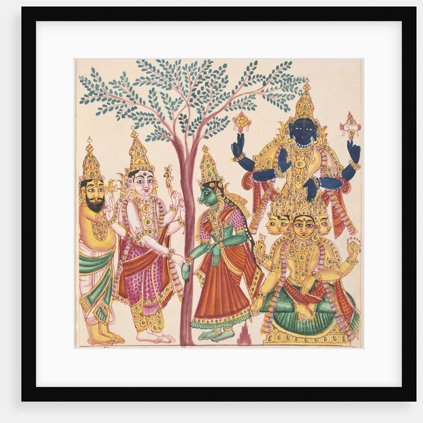 The marriage of Shiva and Parvati with attendant deities by Anonymous