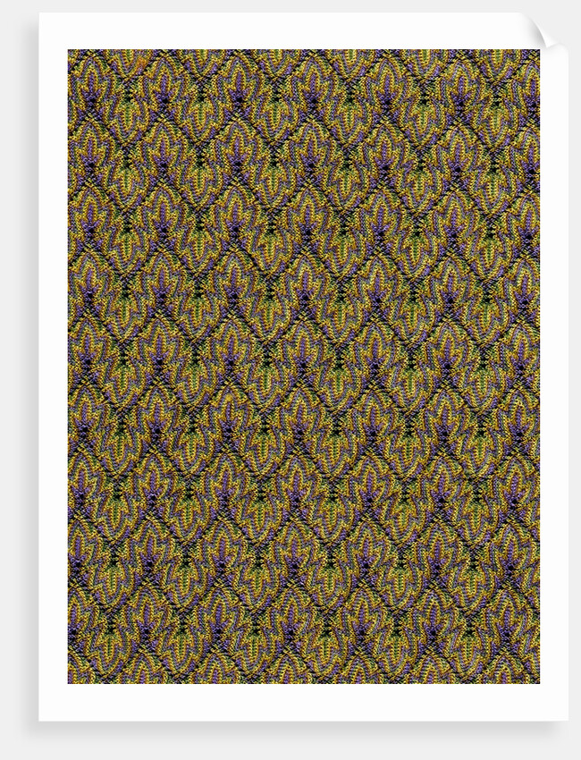 Shawl in yellow, green and purple by Unknown