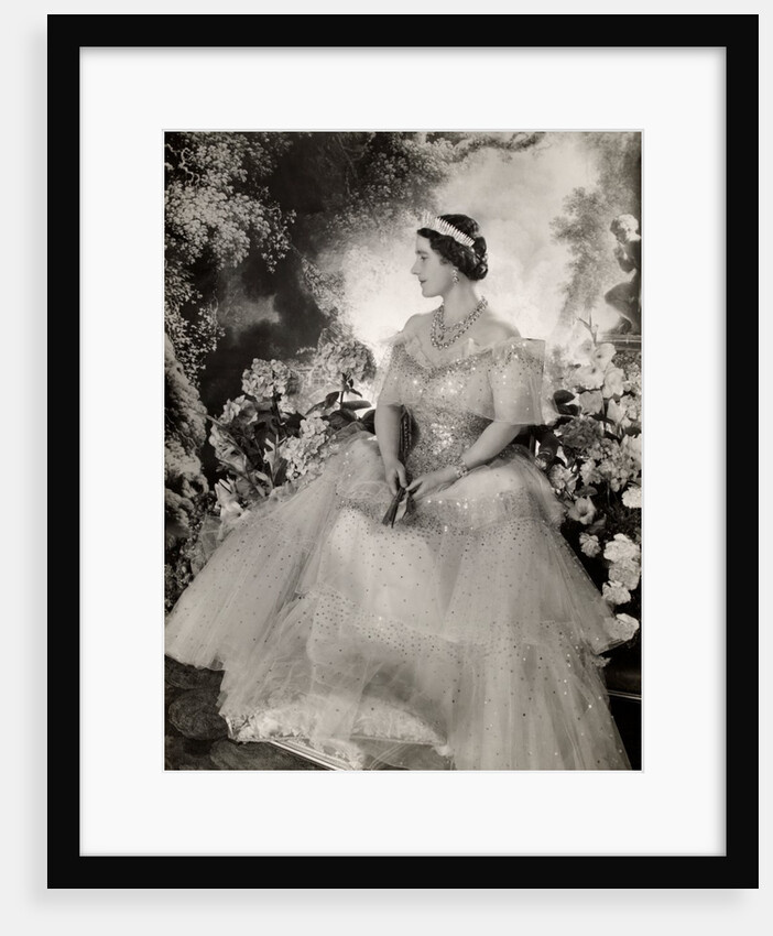 Queen Elizabeth holding a fan by Cecil Beaton