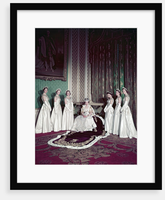 Queen Elizabeth II with six Maids of Honour on Coronation day by Cecil Beaton