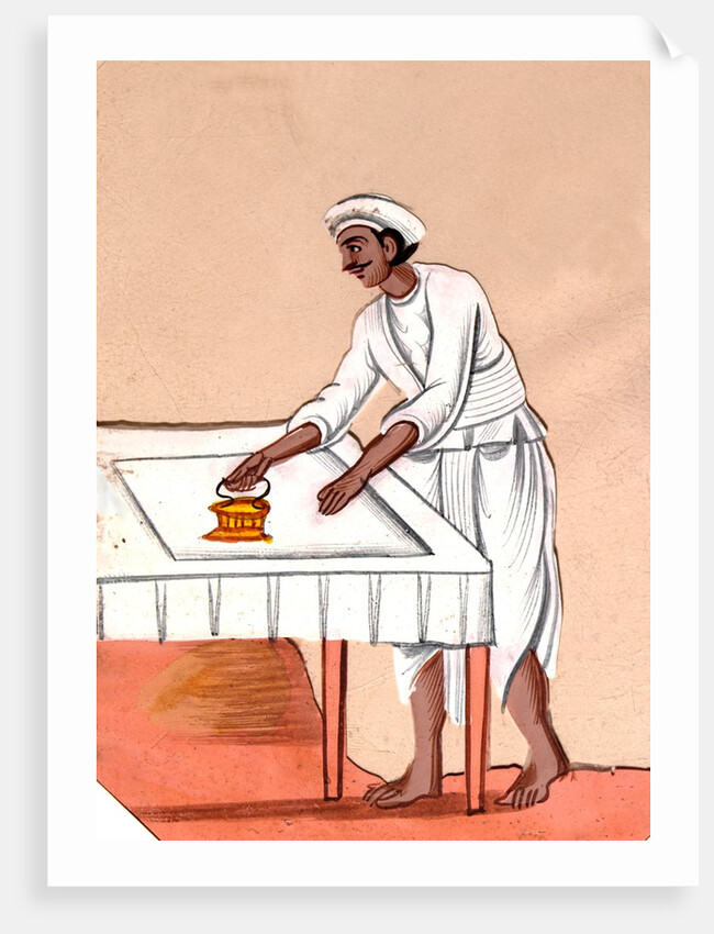 A dhobi ironing by Unknown