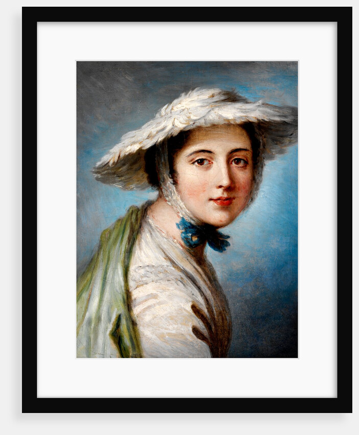 Head of a Girl Wearing a White Hat by William Hoare