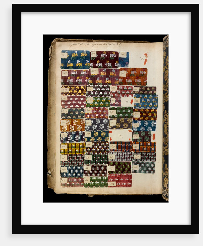 Small squares of samples of dress silk by Unknown