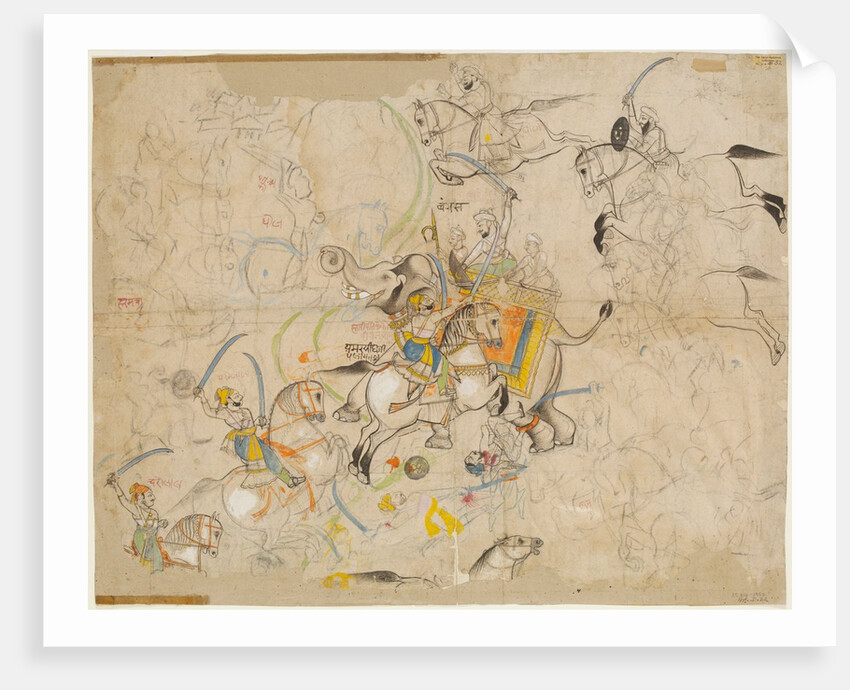 Apji Amar Singh I of Palaitha attacking General Mohammed Khan Bangash at the battle of Garot by Unknown