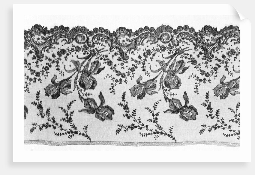 Lace with design of irises by Anonymous