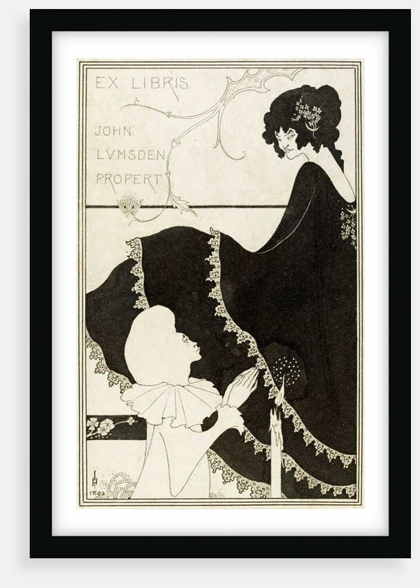 Design by Aubrey Beardsley for the bookplate of Ex-Libris by Aubrey Vincent Beardsley