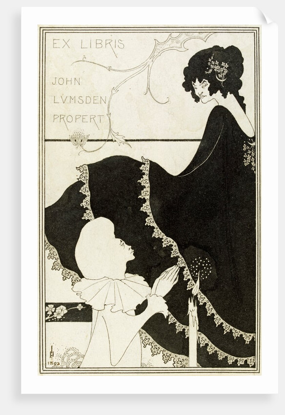 Design by Aubrey Beardsley for the bookplate of Ex-Libris by Aubrey Vincent Beardsley