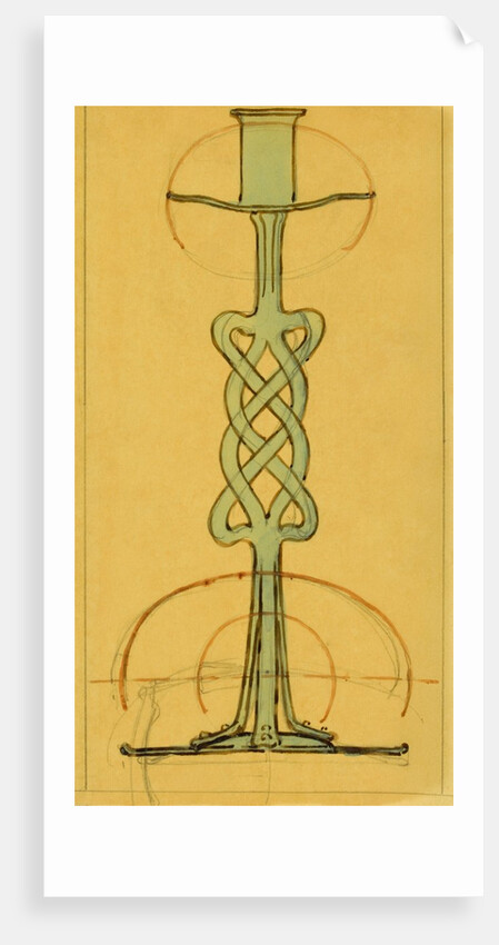 Design for an iron candlestick by Nelson Ethelred Dawson