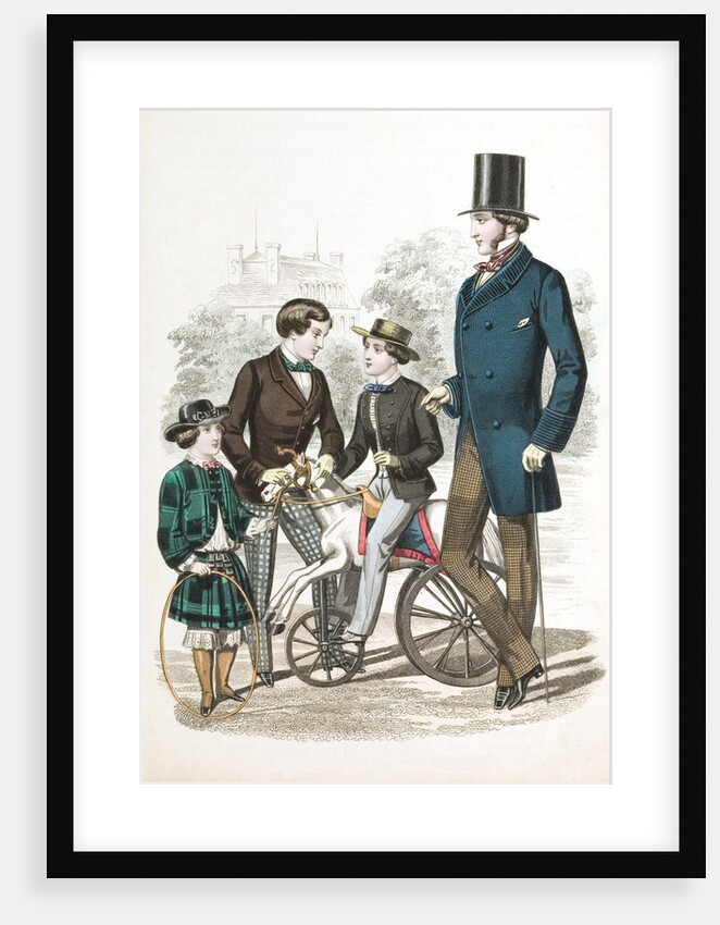 Suits for three boys and a man from the Gazette of Fashion by Unknown