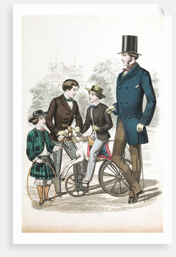 Suits for three boys and a man from the Gazette of Fashion by Unknown