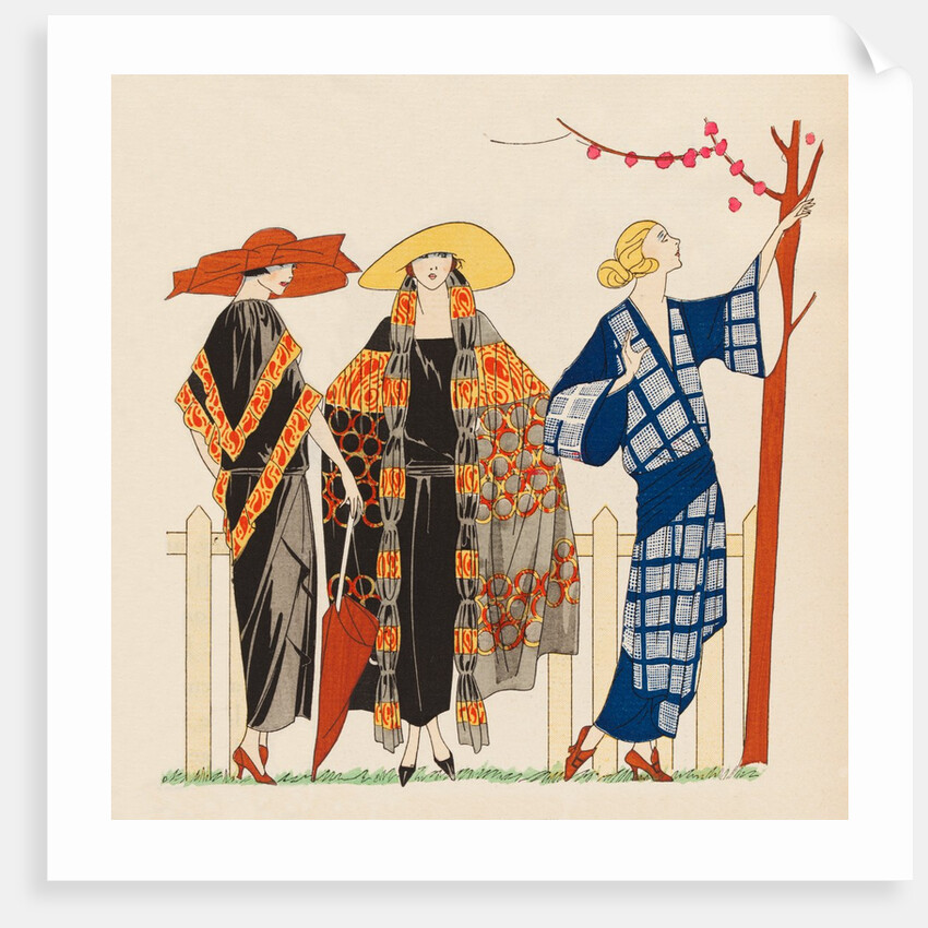 Fashion plate depicting oriental-inspired garments by Anonymous