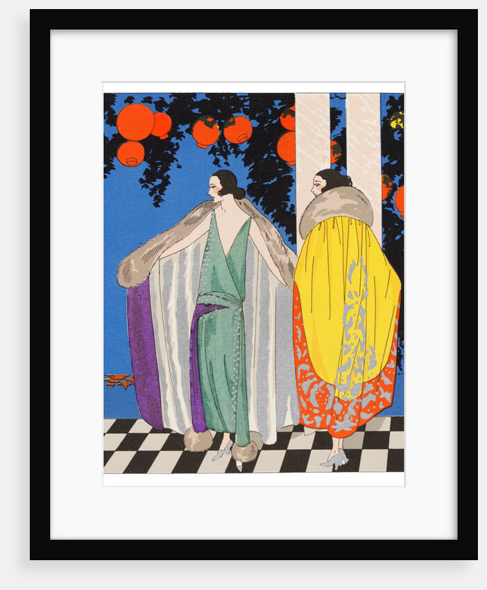 Fashion plate depicting two mantles by Anonymous