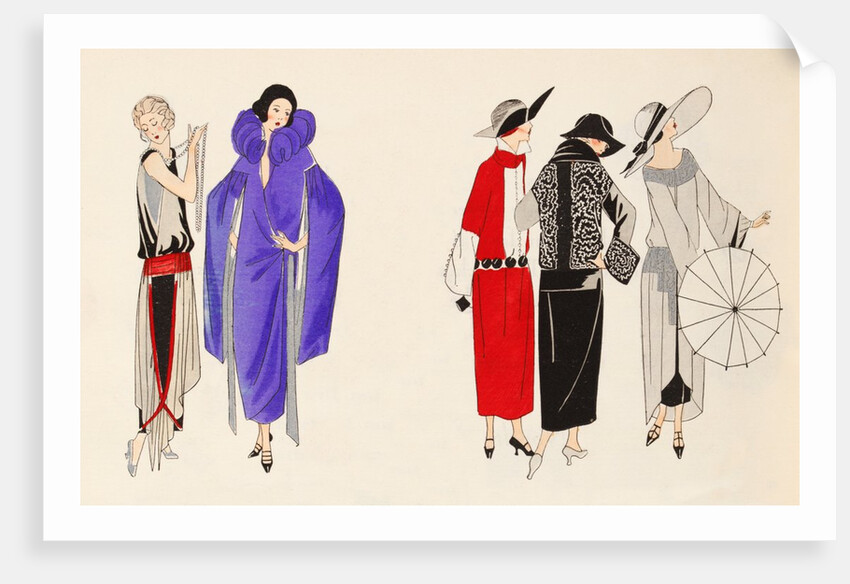 Fashion plate depicting organdy dresses by Anonymous