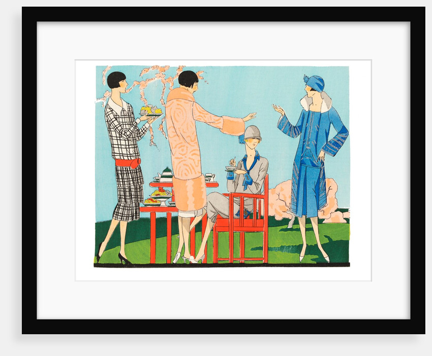 Fashion plate depicting an afternoon tea garden party by Anonymous