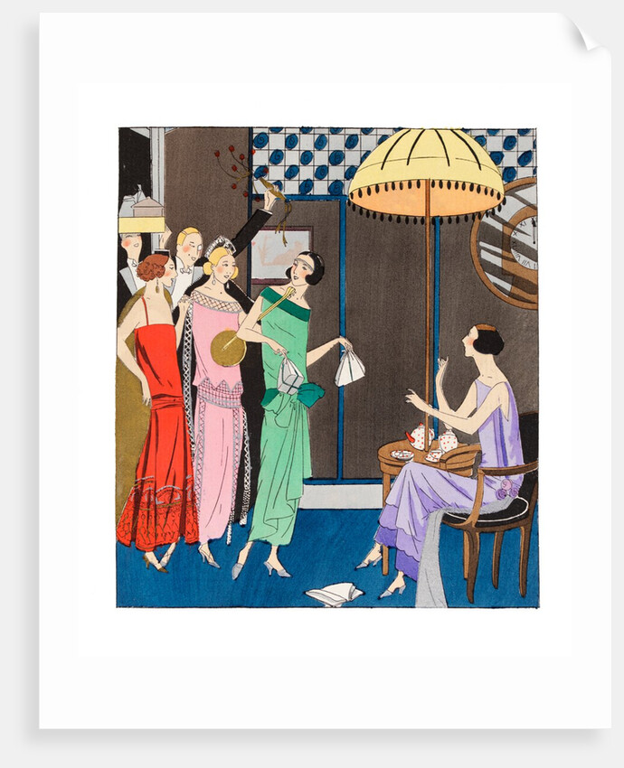 Fashion plate depicting a surprise party by Anonymous