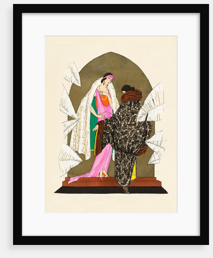 Fashion plate depicting A La Reine D' Angleterre and A.Wilmarts designs by Anonymous