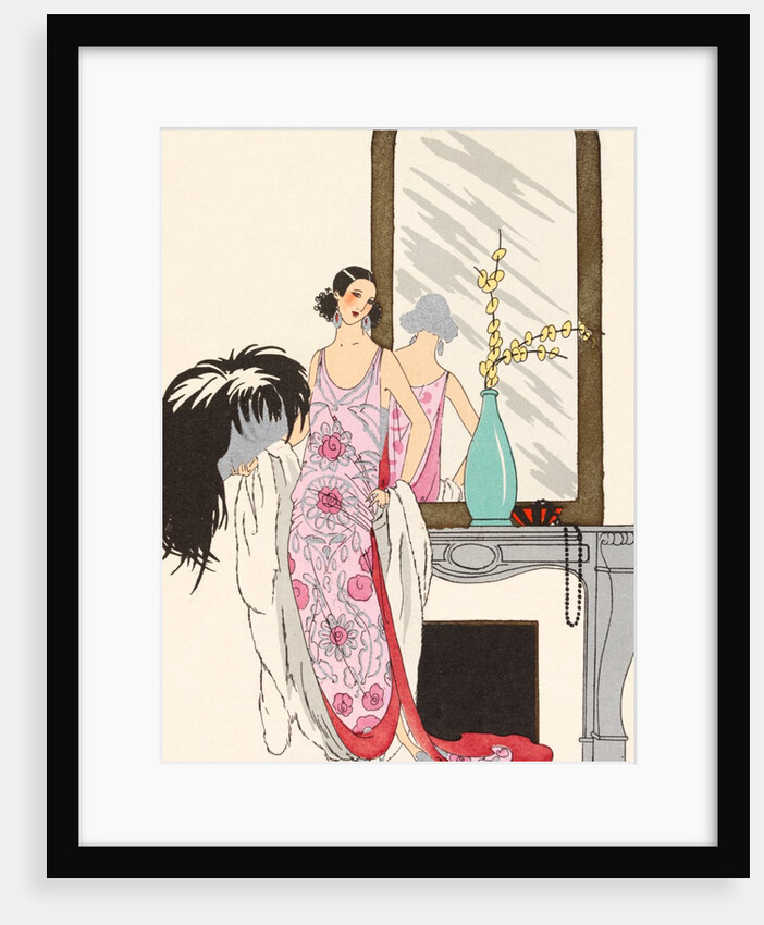 Fashion plate depicting a design by Drecoll by Anonymous