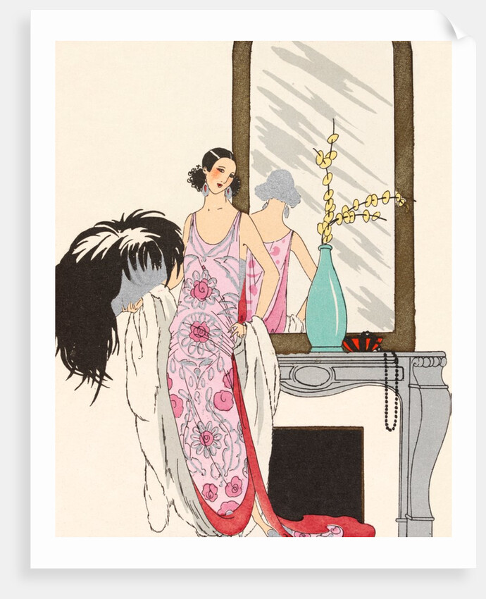 Fashion plate depicting a design by Drecoll by Anonymous