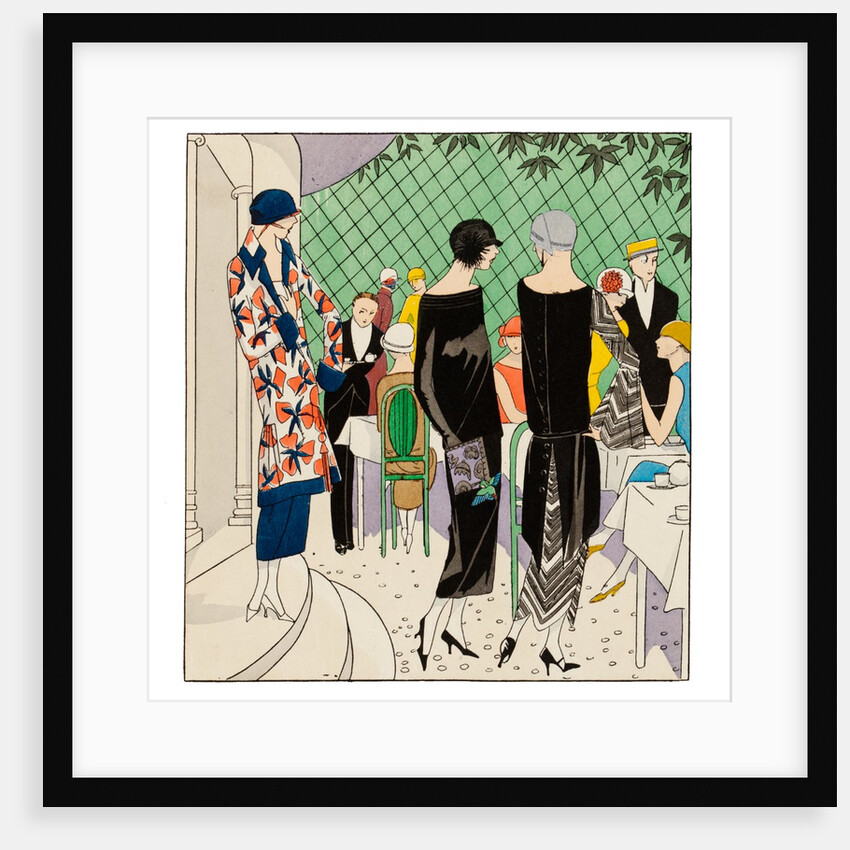Fashion plate depicting a garden party by Anonymous