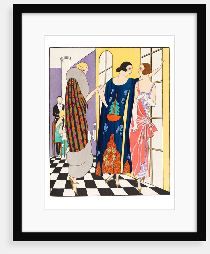 Fashion plate depicting a chat in a dinner party by Anonymous