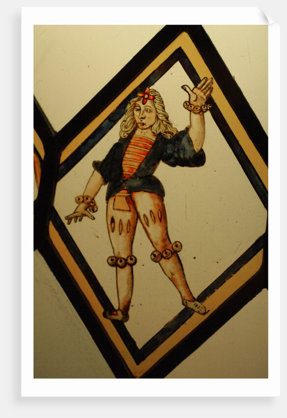 The Betley Window stained glass panel, detail of a dancer by Stuart Cox