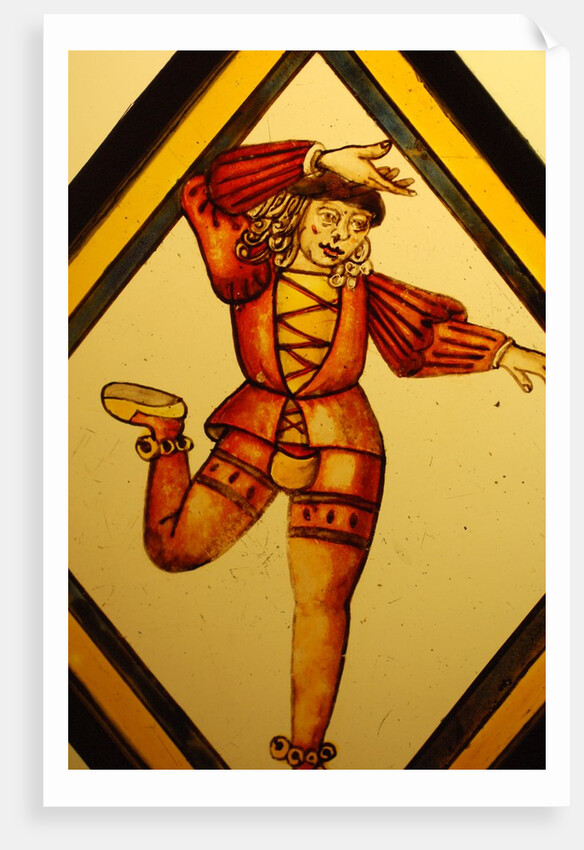 The Betley Window stained glass panel, detail of a dancer by Stuart Cox