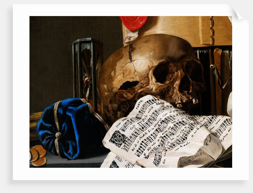 Vanitas Still Life, detail by N. L. Peschier