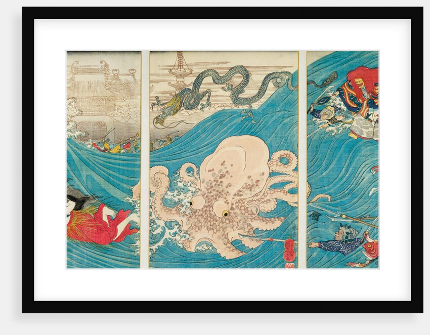 The Sea-wife carrying off the jewel from the Dragon-King's Palace by Utagawa Kuniyoshi