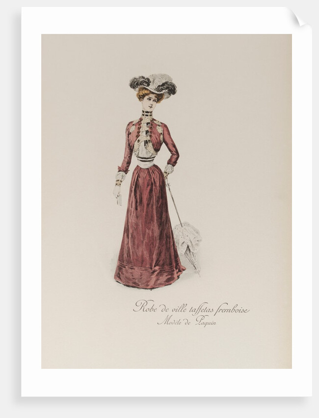 Robe de ville taffetas fremboise by Jeanne Paquin