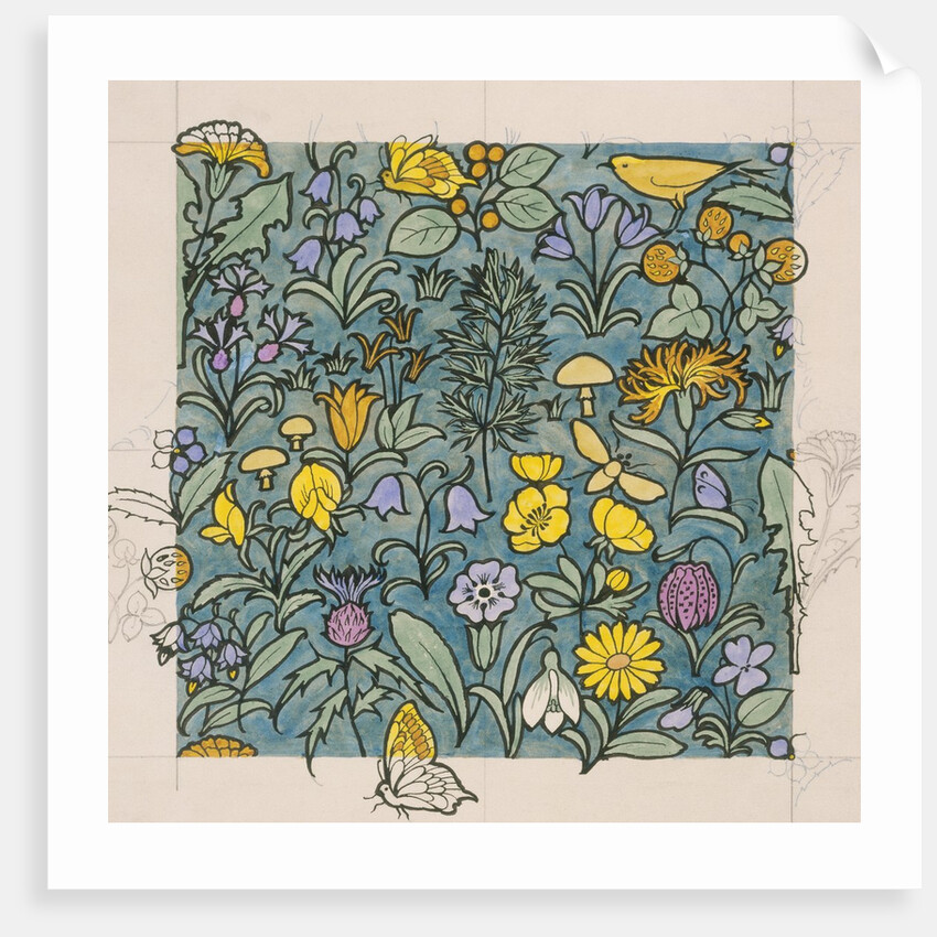 Design depicting a forest by Charles Francis Annesley Voysey