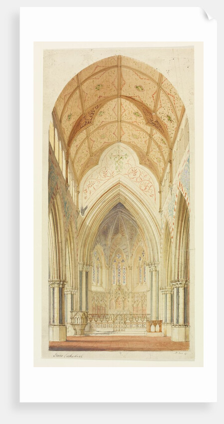 Truro Cathedral, looking from the nave into the choir of the cathedral by William Burges