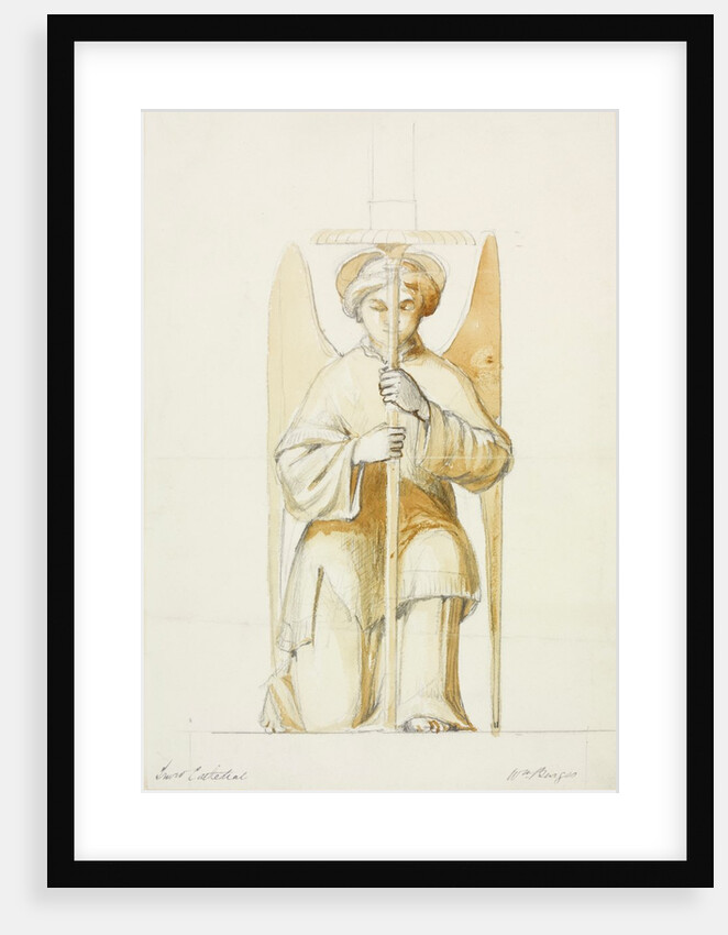 Truro Cathedral, detail of kneeling angel holding candlestick by William Burges