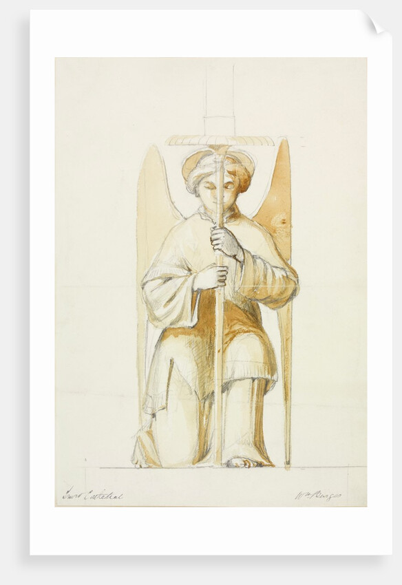 Truro Cathedral, detail of kneeling angel holding candlestick by William Burges