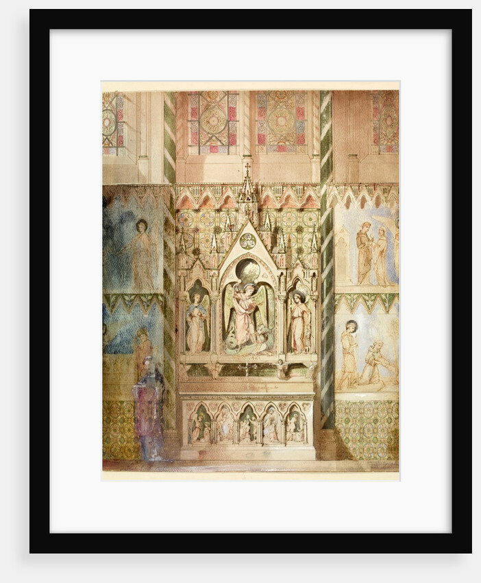 Truro Cathedral, elevation of an altar in the cathedral by William Burges