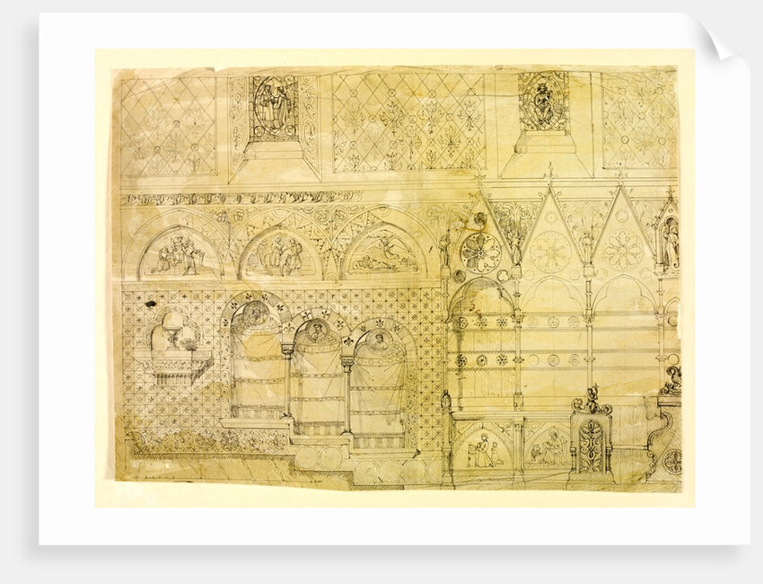 Truro Cathedral, detail of an interior wall by William Burges