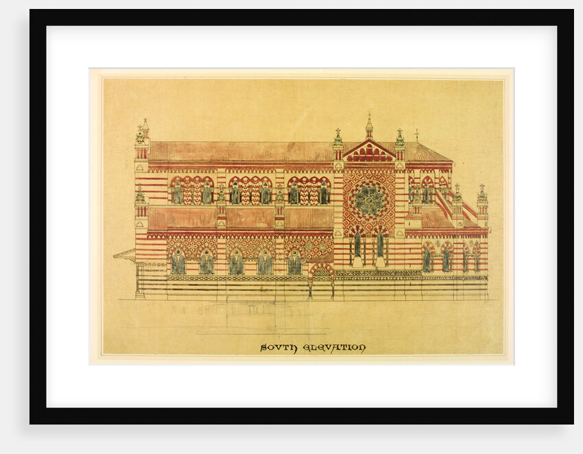 Constantinople Church, southern elevation by William Burges