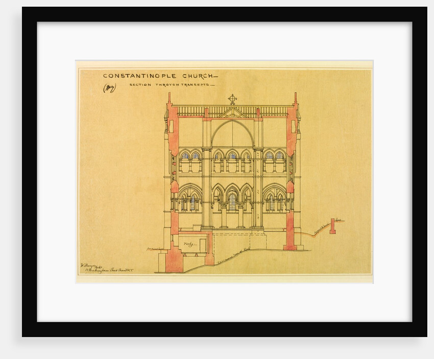 Constantinople Church, looking through the transepts by William Burges