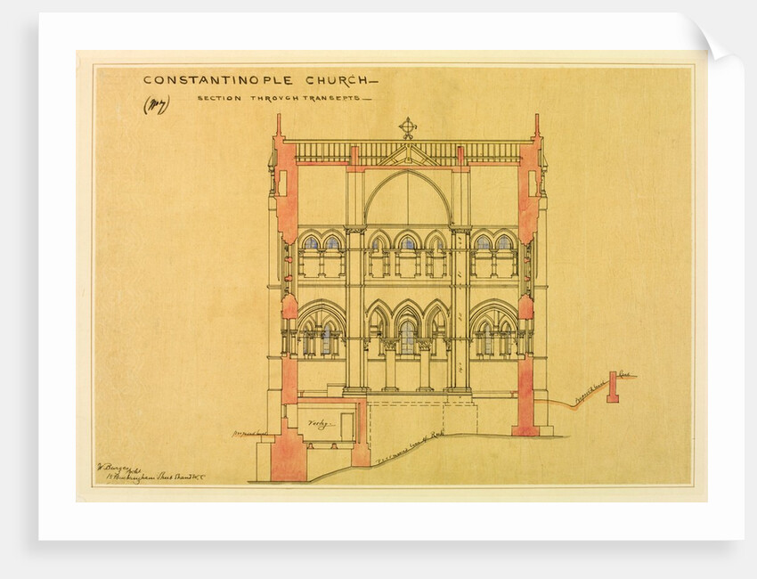 Constantinople Church, looking through the transepts by William Burges