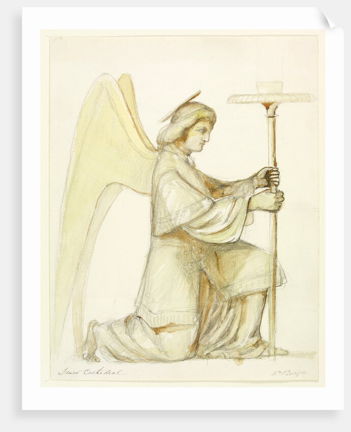 Truro Cathedral, detail of kneeling angel holding candlestick by William Burges