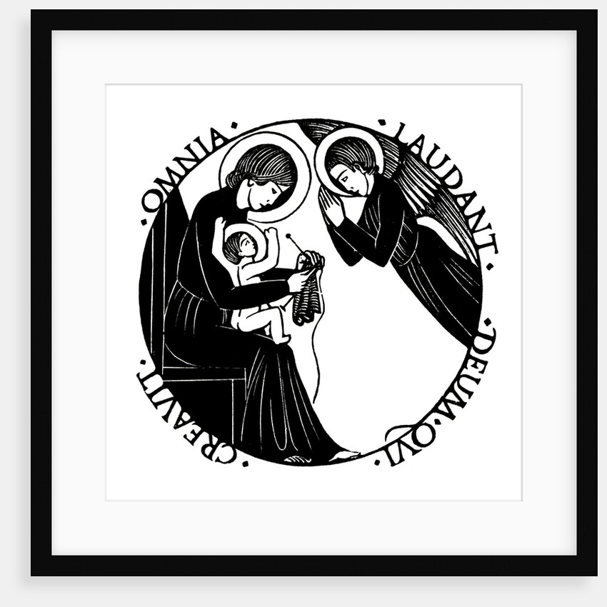 Madonna and Child with Angel: Madonna Knitting by Eric Gill