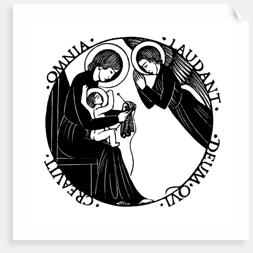 Madonna and Child with Angel: Madonna Knitting by Eric Gill