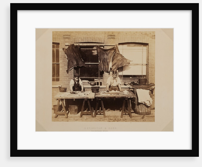Leather tanning at Bevington and Sons leather factory by Unknown