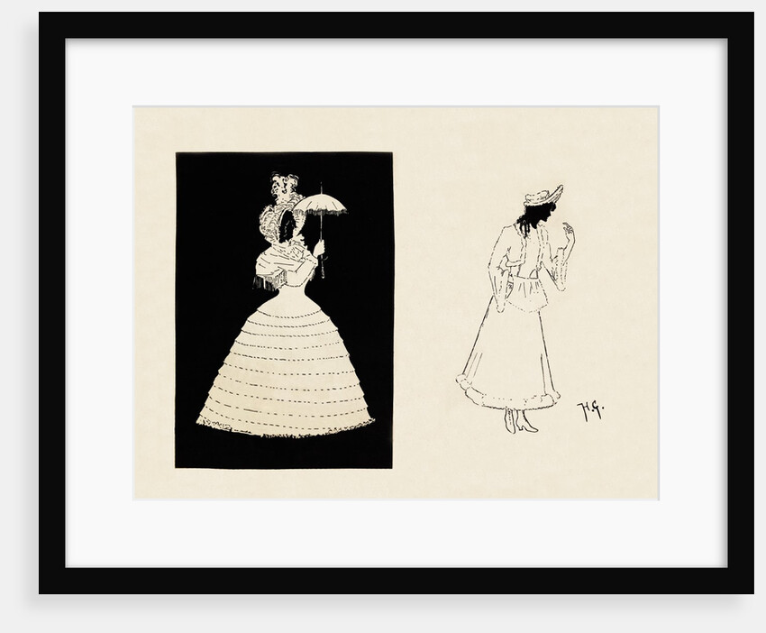 Silhouettes of two female figures by Anonymous